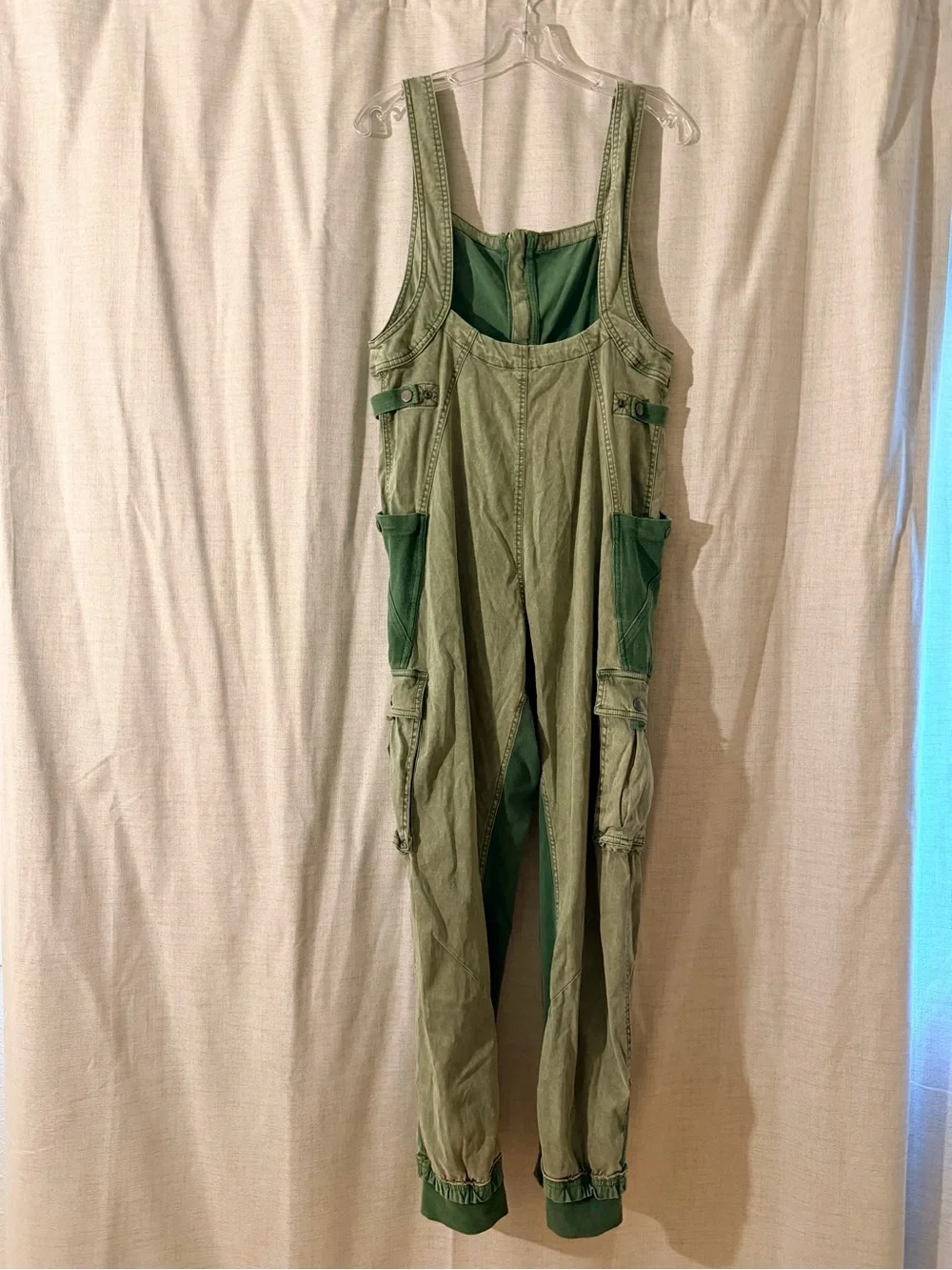 FP Movement Two-Tone Green Cargo Overalls - size small